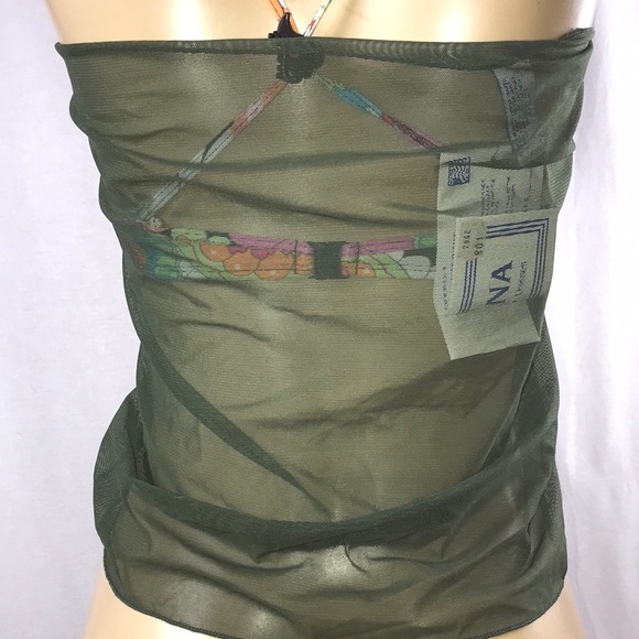 Zuliana Green Mesh Short Sarong. Made in USA New With Tags - Picture 2 of 4